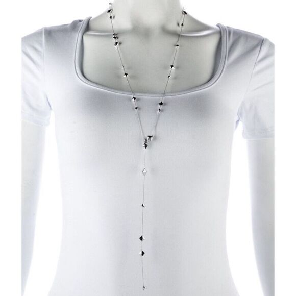 CHIMENTO 18K  Armillas Pyramis Necklace in White Gold with A 0.01ct Diamond - Picture 1 of 7